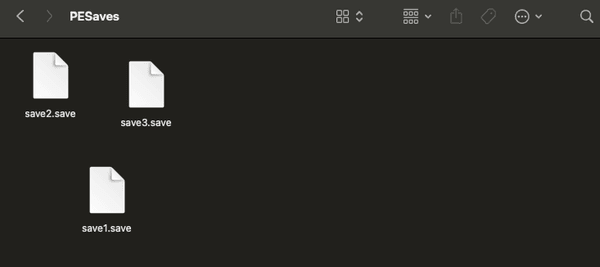 Save files in the PESaves folder